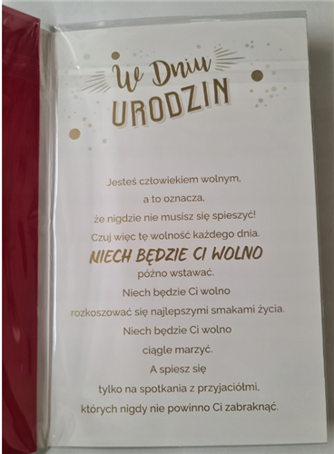 Kartki urodzinowe kartka urodzinowa WESOŁE Zabawna 13 cm *20,4 cm  12060220431
