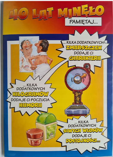 kartka urodzinowa na 40 lat czterdziestkę   15,5 cm *22 cm  12102793803