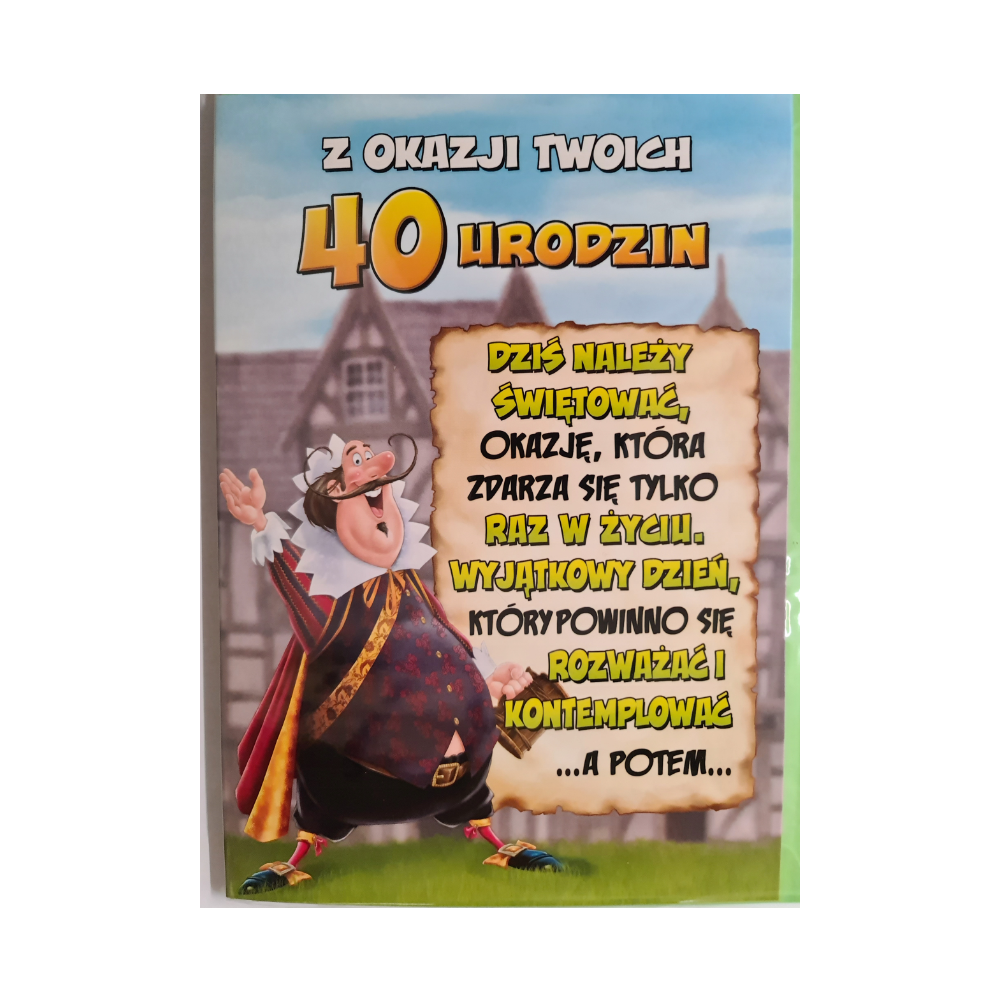 kartka urodzinowa na 40 lat czterdziestkę  11,6 cm *16,7 cm  12102795114