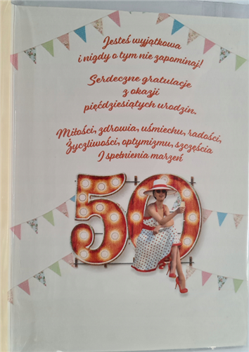 kartka urodzinowa na 50 lat 15,5cm x 22 cm 12102803307