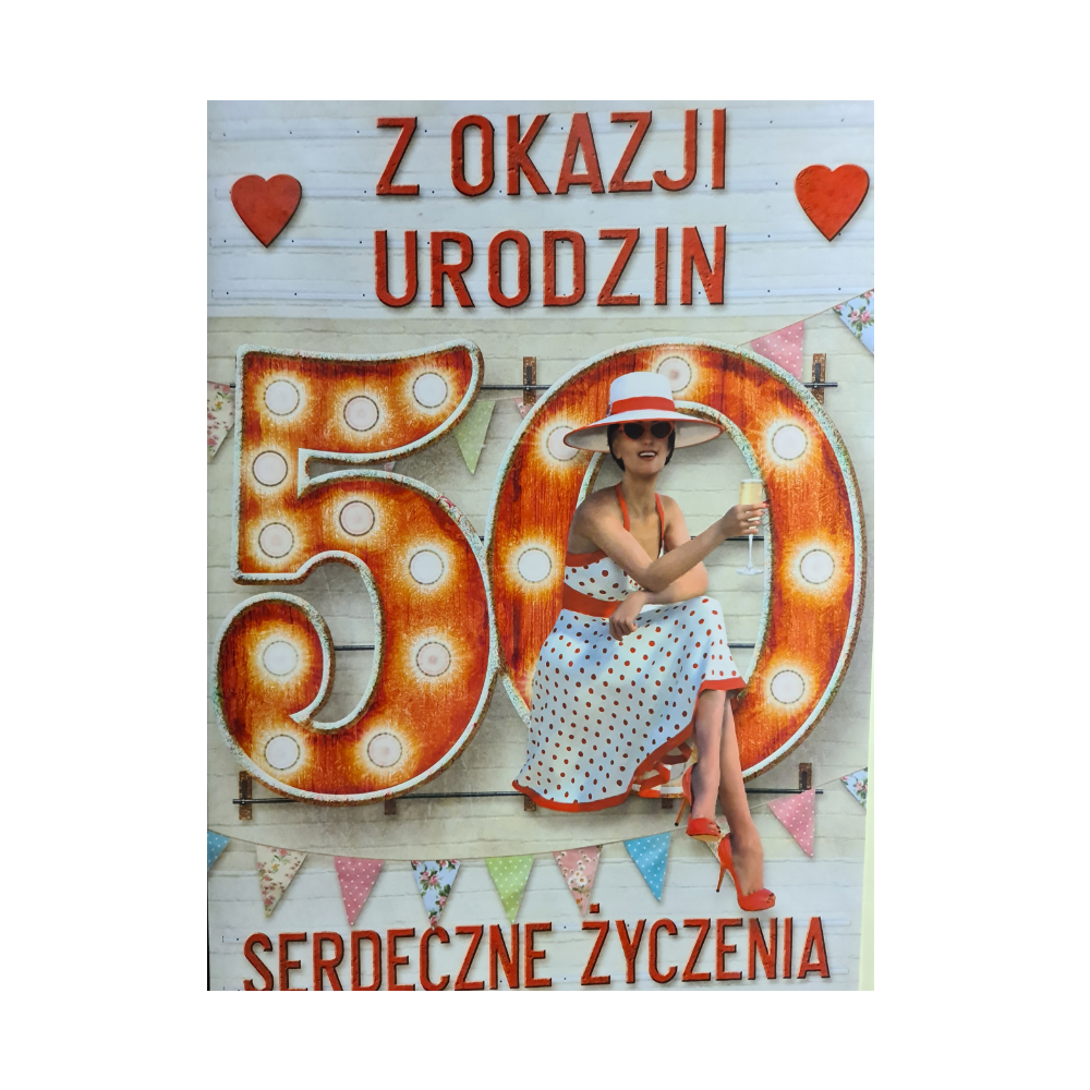 kartka urodzinowa na 50 lat DUŻA/ WIELKA/ MEGA  28,5 cm *41,7cm  12102949743