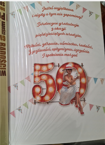 kartka urodzinowa na 50 lat DUŻA/ WIELKA/ MEGA  28,5 cm *41,7cm  12102949743