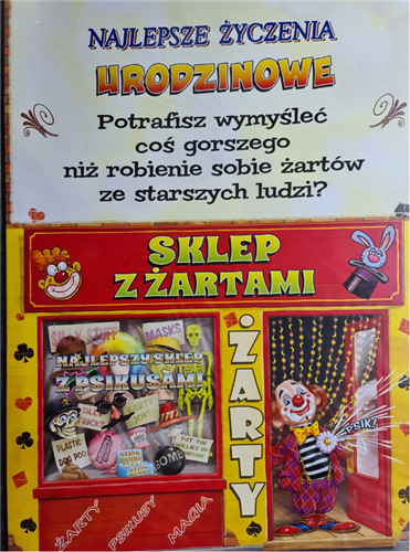 kartka urodzinowa WESOŁE Zabawna MEGA/DUŻA/WIELKA  15,5 cm *22 cm 12102940892