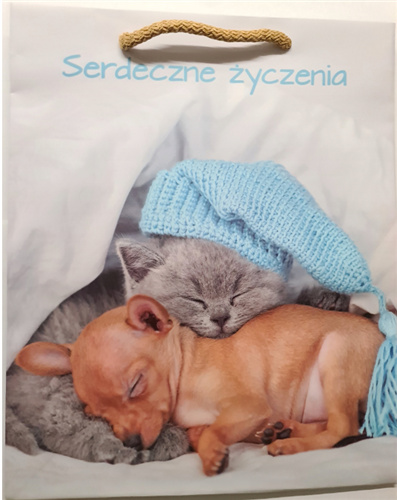 ŚMIESZNA wesoła TOREBKA 32 cm PREZENT L 26x32x10 cm 16064863369