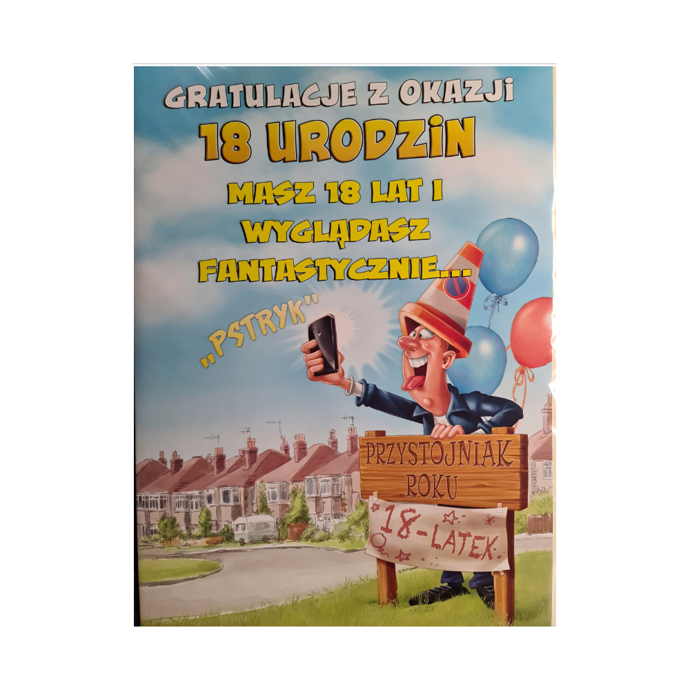 kartka na osiemnastkę kartka na 18 kartki dużaMEGA 28,5 cm *41,7cm 12102952873