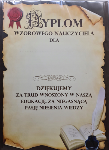 DYPLOM dla Nauczyciela 21 cm *29,7 cm 12130656986