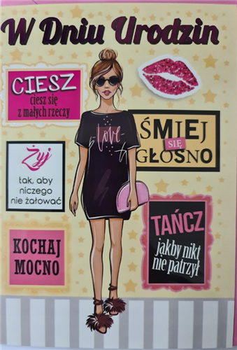 Kartki urodzinowe kartka urodzinowa WESOŁA Zabawna 11,7 cm *16,8 cm  12134308953