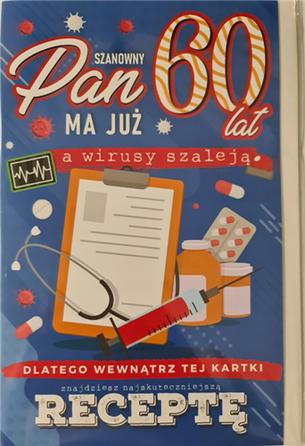 kartka urodzinowa na 60 lat 13 cm *20,4 cm 12350587781