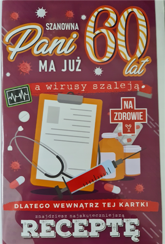 kartka urodzinowa na 60 lat 13 cm *20,4 cm 12350586871