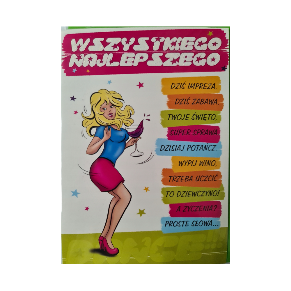 Kartki urodzinowe kartka urodzinowa WESOŁE Zabawna  11,7 cm *16,8 cm  12189747757