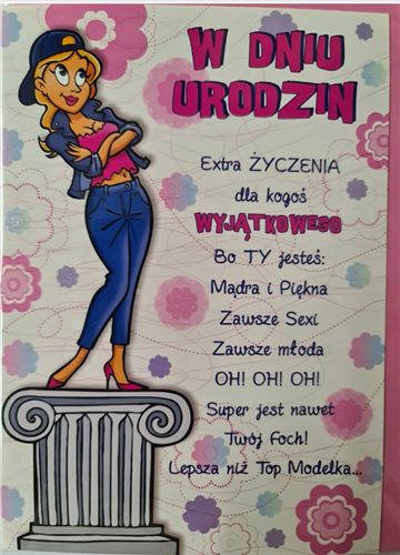 Kartki urodzinowe kartka urodzinowa WESOŁE Zabawna  11,7 cm *16,8 cm 12189736540