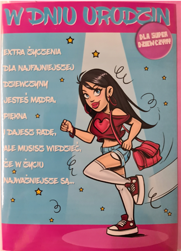 Kartki urodzinowe kartka urodzinowa WESOŁE Zabawna  11,7 cm *16,8 cm 12189775648