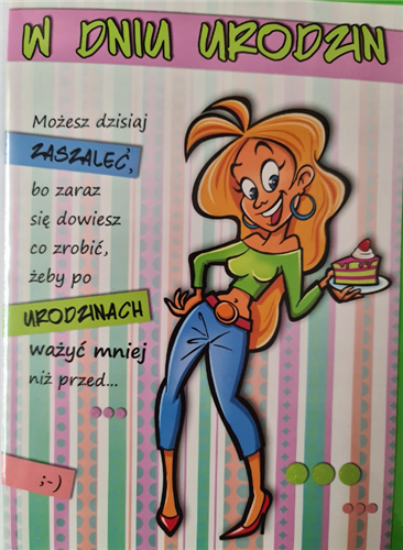 Kartki urodzinowe kartka urodzinowa WESOŁE Zabawna  11,7 cm *16,8 cm 12189707922