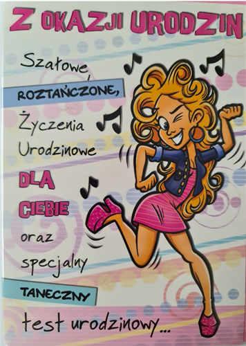 Kartki urodzinowe kartka urodzinowa WESOŁE Zabawna  11,7 cm *16,8 cm 12189811974