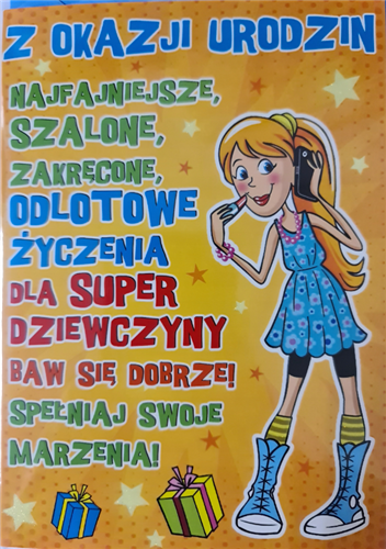 Kartki urodzinowe kartka urodzinowa WESOŁE Zabawna  11,7 cm *16,8 cm  12437993645