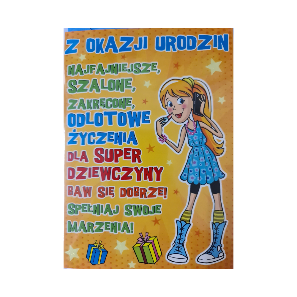 Kartki urodzinowe kartka urodzinowa WESOŁE Zabawna  11,7 cm *16,8 cm  12437993645