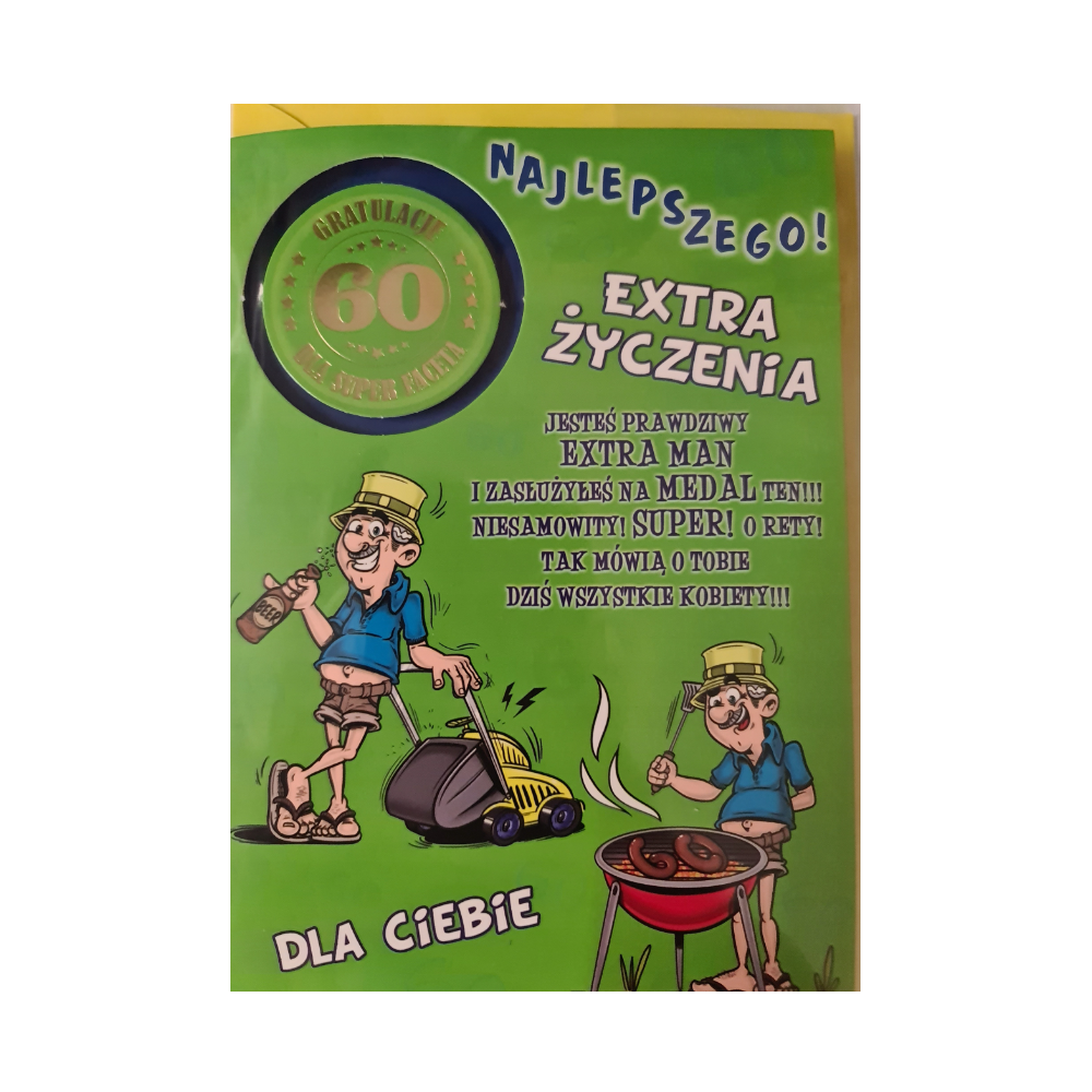 kartka urodzinowa na 60 lat sześćdziesiąte 11,7 cm *16,7 cm 12437981278