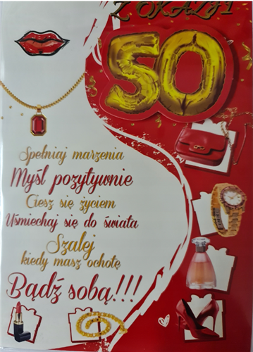 kartka urodzinowa na 50 lat 11,7 cm *16,7cm 16897829256