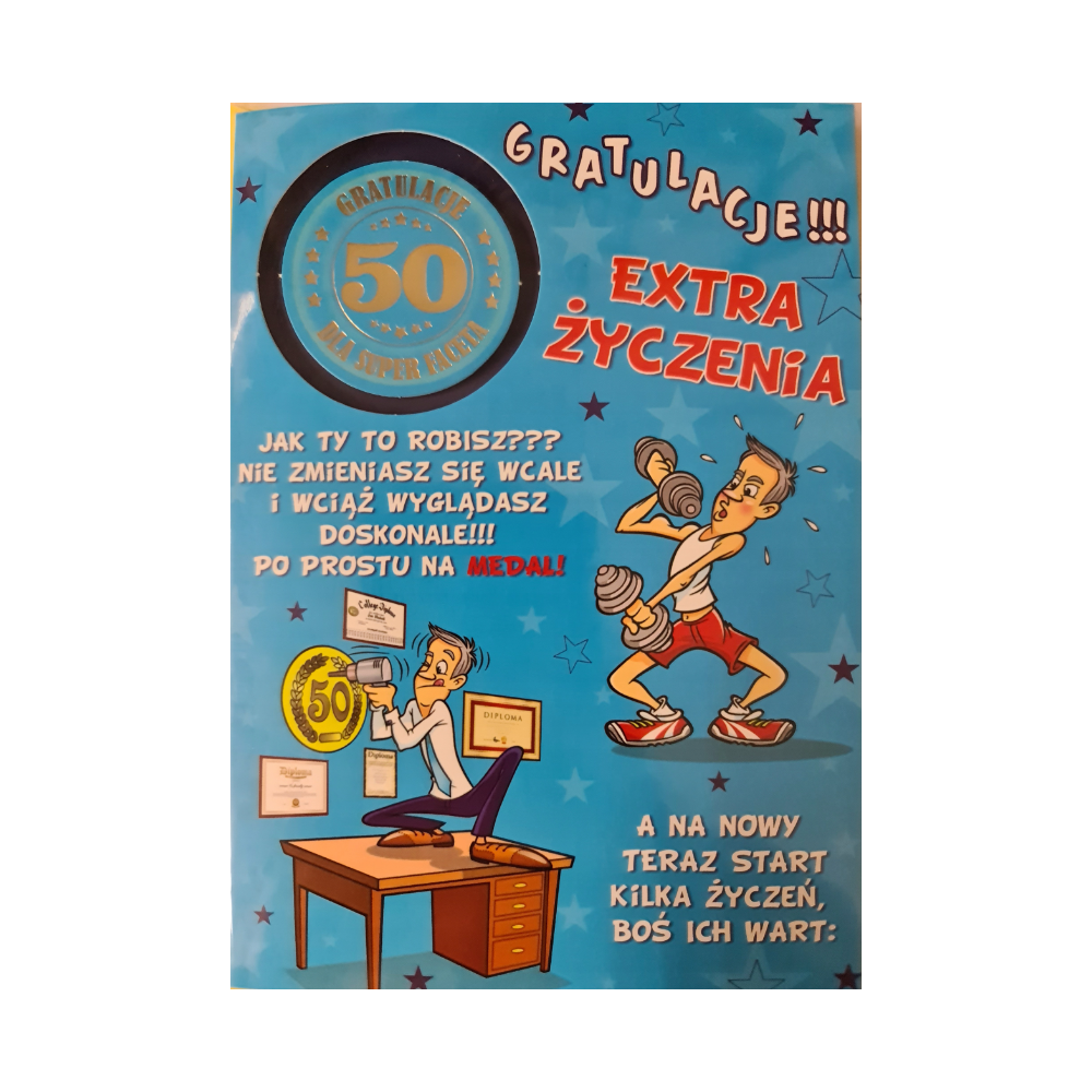 kartka urodzinowa na 50 lat  11,7 cm *16,7cm 16897829203