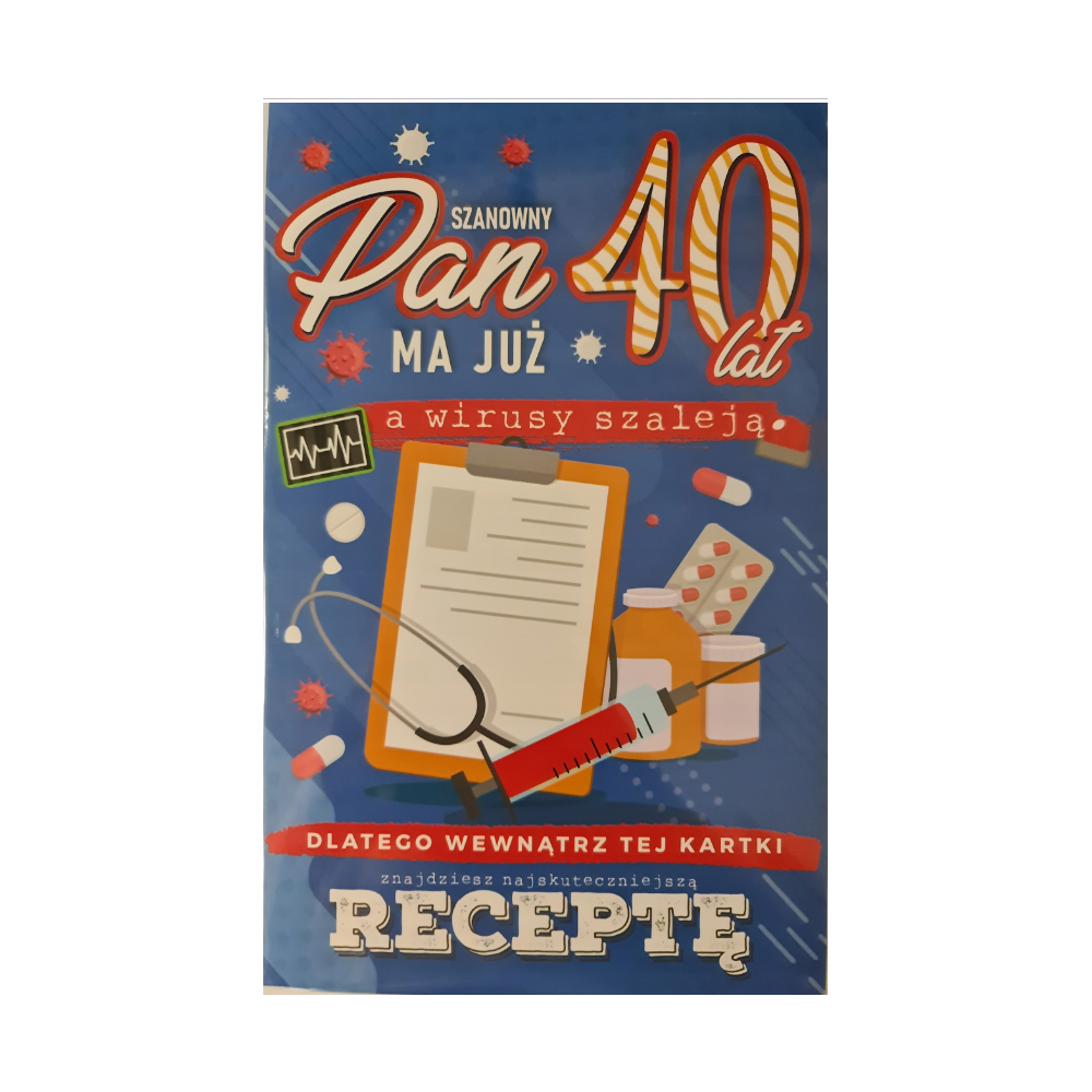 kartka urodzinowa na 40 lat czterdziestkę 13 cm *20,5 cm  12350575986