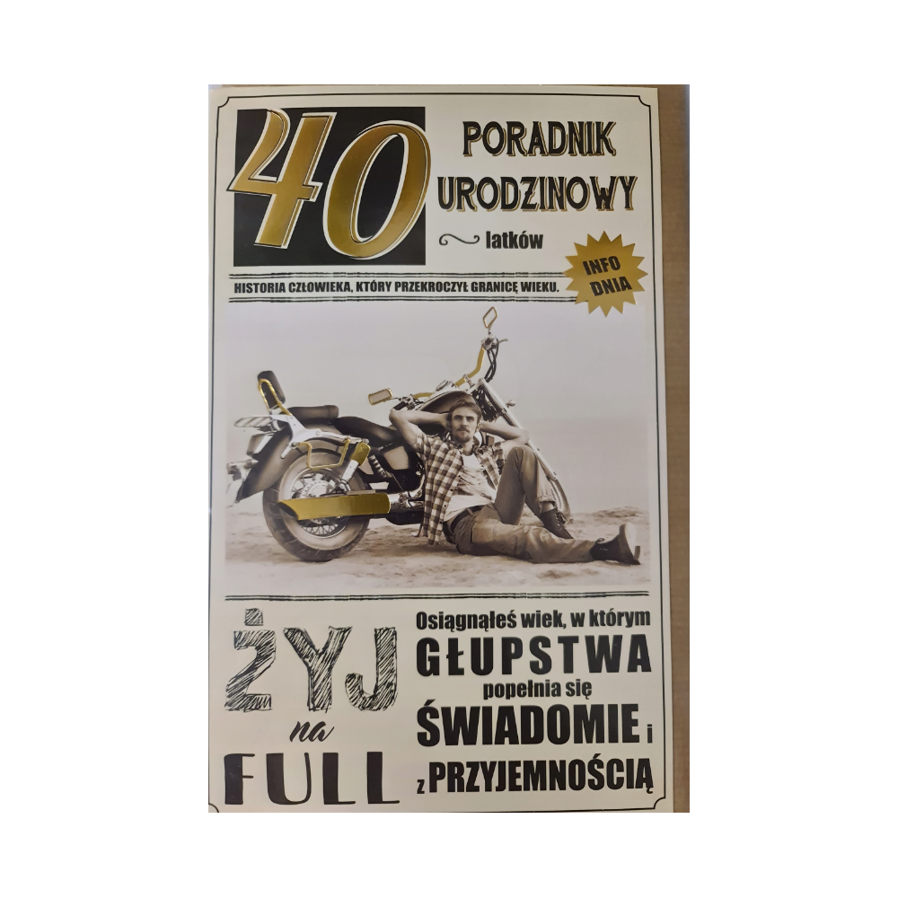 kartka urodzinowa na 40 lat czterdziestkę 13 cm *20,5 cm  12350574194