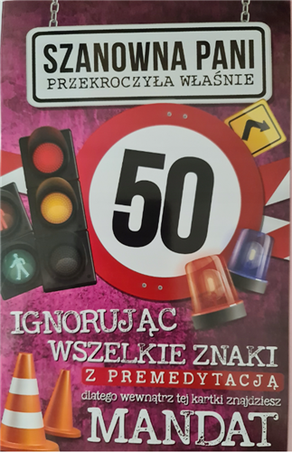 kartka urodzinowa na 50 lat 13cm x 20,5 cm 12350567275