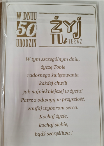 kartka urodzinowa na 50 lat 13cm x 20,5 cm 12350561112