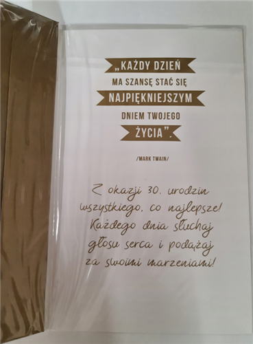 kartka urodzinowa na 30 lat 13 cm *20,4 cm 12350542994