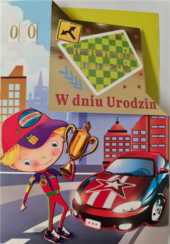 Kartki urodzinowe dla dziecka z wymienną cyferką 12 cm *17 cm 12582747142