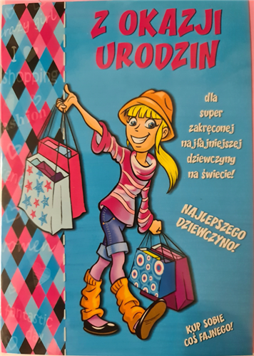 Kartki urodzinowe kartka urodzinowa WESOŁA Zabawna 11,7 cm *16,8 cm  12438052336