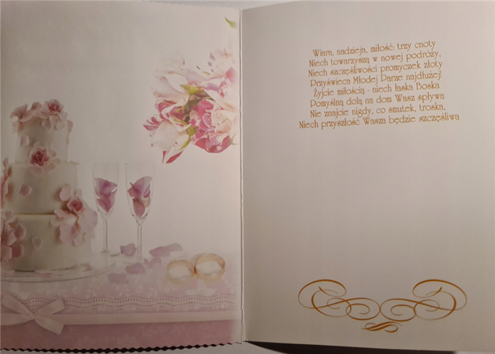 pamiątka na ślub, kartka na ślub, pocztówka ślubna  11,7 cm *16,3 cm 12651338527