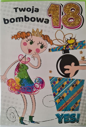 kartka na osiemnastkę kartka na 18 kartki WESOŁE  11,5 cm *16,5 cm 12583353089