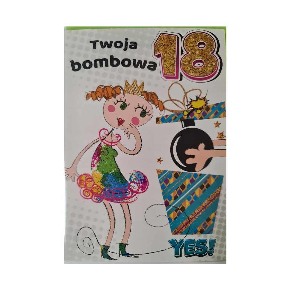 kartka na osiemnastkę kartka na 18 kartki WESOŁE  11,5 cm *16,5 cm 12583353089