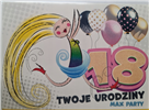 kartka na osiemnastkę kartka na 18 kartki WESOŁE  11,5 cm *16,5 cm 12583356713