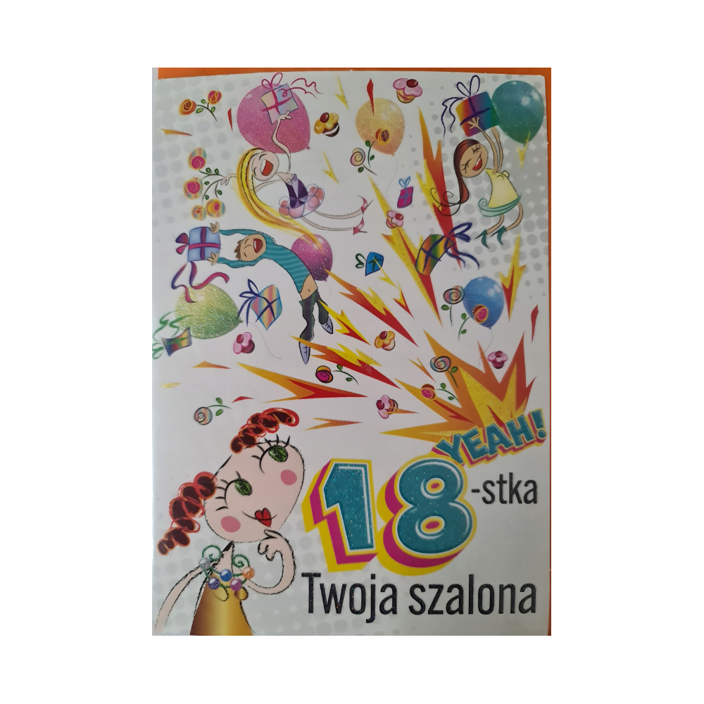 kartka na osiemnastkę kartka na 18 kartki WESOŁE  11,5 cm *16,5 cm 12583358722
