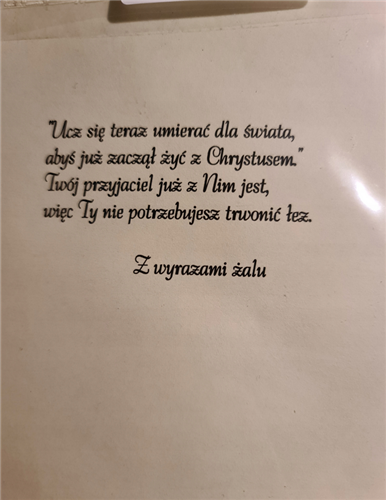 z wyrazami szczerego żalu, kondolencje  11,5 cm *16,4 cm 10241915961  16897829865