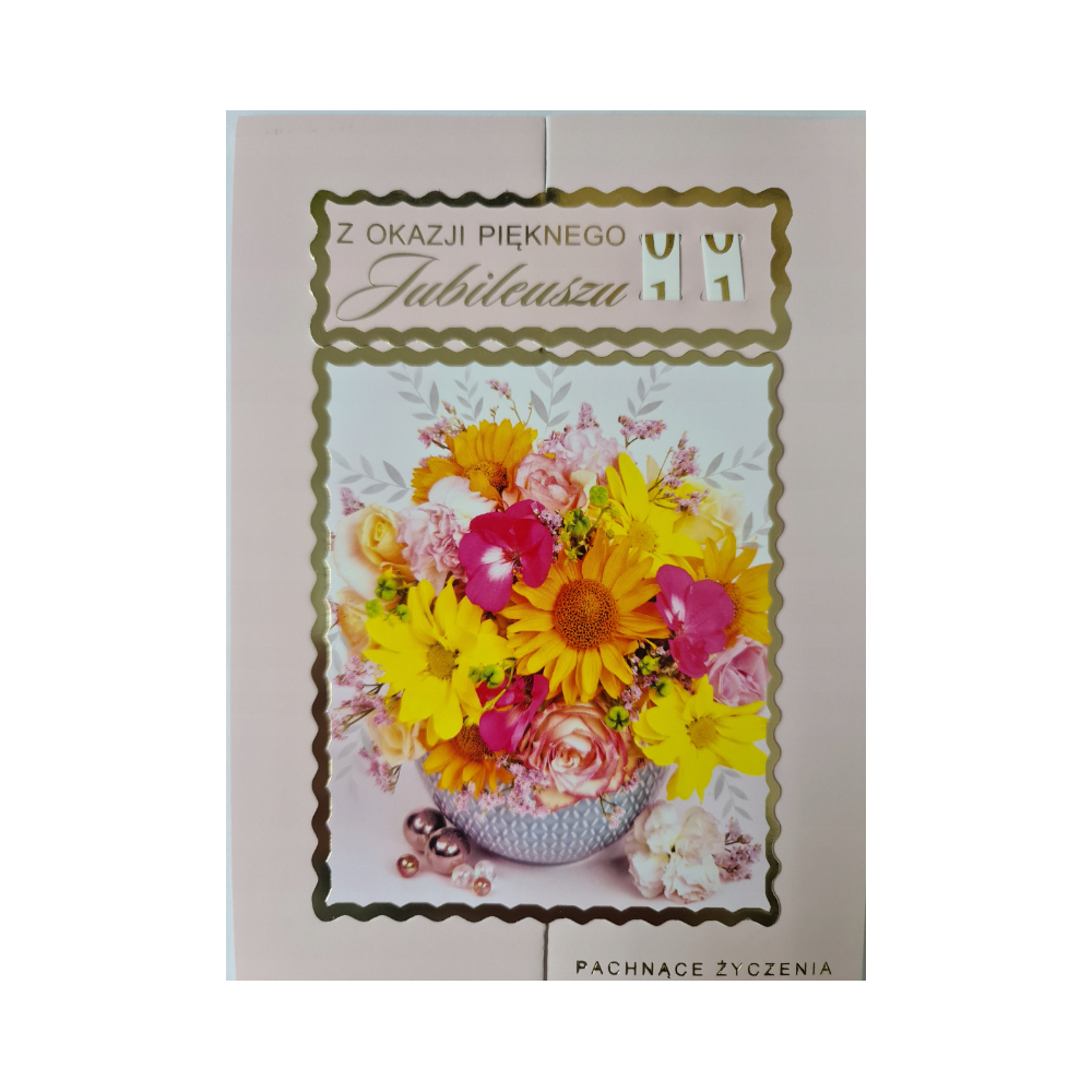 Kartki urodzinowe z wymienną cyfrą jubileusz  11,5 cm *16,5 cm 12583440444