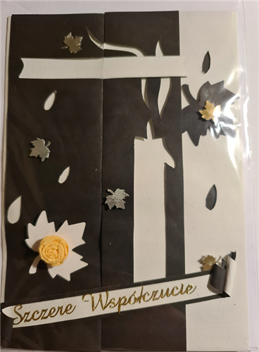 z wyrazami szczerego żalu, kondolencje 1,5 cm *16,4 cm 10241912206 16897829827