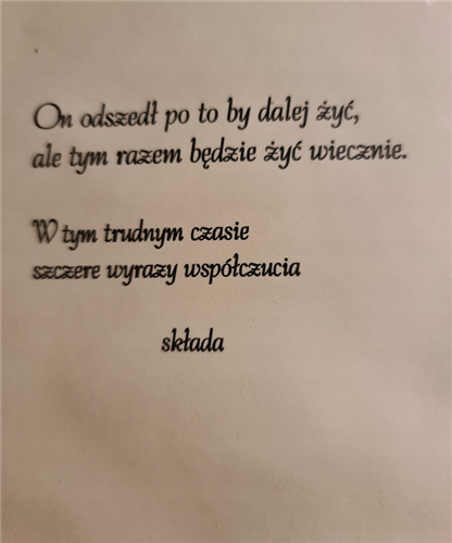 z wyrazami szczerego żalu, kondolencje 1,5 cm *16,4 cm 10241912206 16897829827