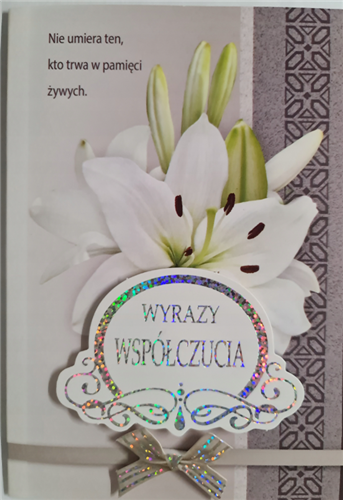 z wyrazami szczerego żalu, kondolencje 11,8 cm *16,7 cm 12658897101