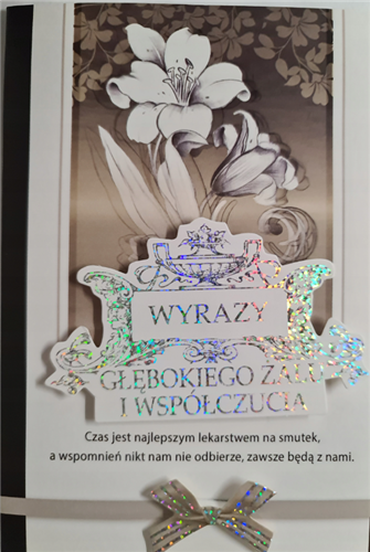 z wyrazami szczerego żalu, kondolencje 11,8 cm *16,7 cm 12658898381