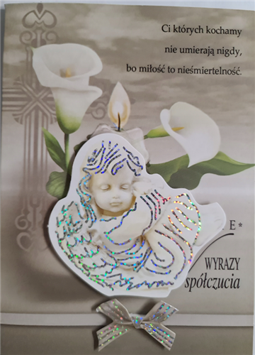 z wyrazami szczerego żalu, kondolencje 11,8 cm *16,7 cm 12658899925