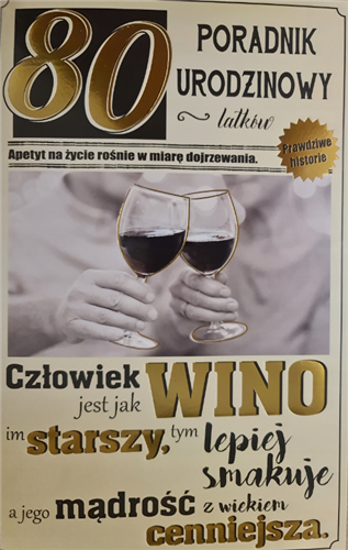 kartka urodzinowa na 80 lat 13 cm *20,5 cm 16897831126