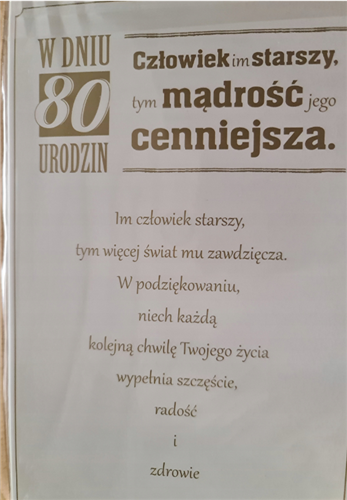 kartka urodzinowa na 80 lat 13 cm *20,5 cm 16897831126