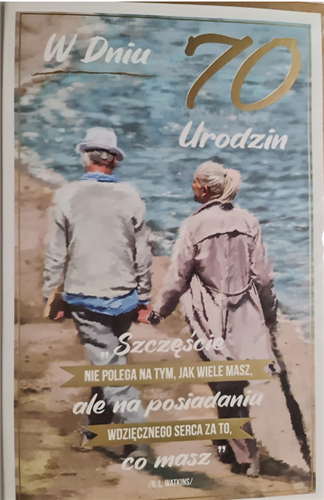kartka urodzinowa na 70 lat  13 cm *20,5 cm 12789895966