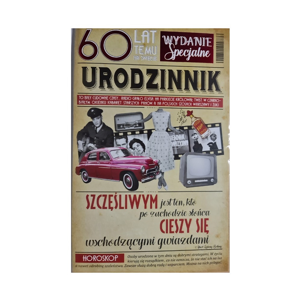 kartka urodzinowa na 60 lat 13 cm *20,4 cm  16897830426