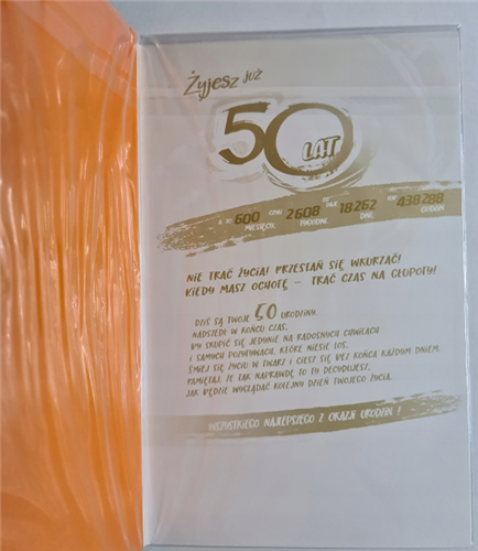 kartka urodzinowa na 50 lat 13cm x 20,5 cm 12789884469