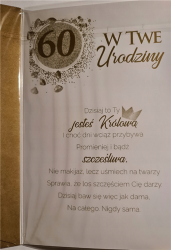 kartka urodzinowa na 60 lat 13 cm *20,4 cm  12789824467