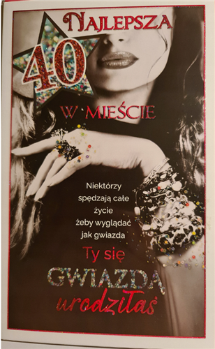 kartka urodzinowa na 40 lat 13 cm *20,5 cm  12789812045