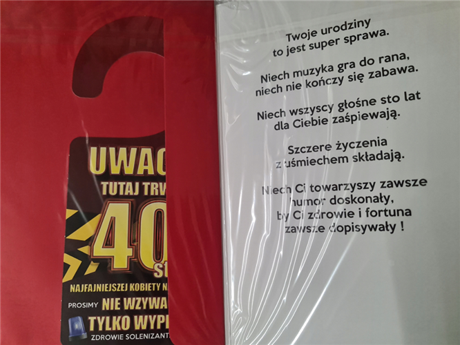 kartka urodzinowa na 40 lat  13 cm *20,5 cm  12760415720